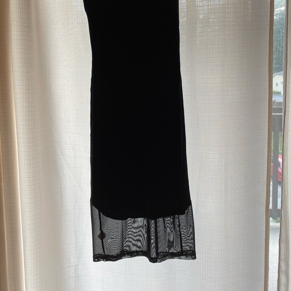 black midi dress with mesh - Picture 2 of 4